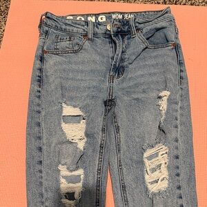 Blue Distressed Jeans custom pocket